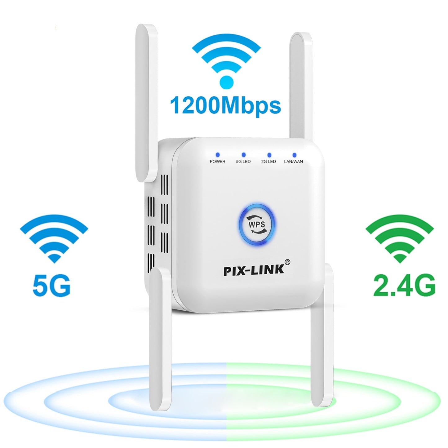 5G Wifi Repeater Wireless WiFi Amplifier Signal 1200 Mbps Wi-Fi Long Range Booster Home Wi Fi Extender 2.4G Internet Extender