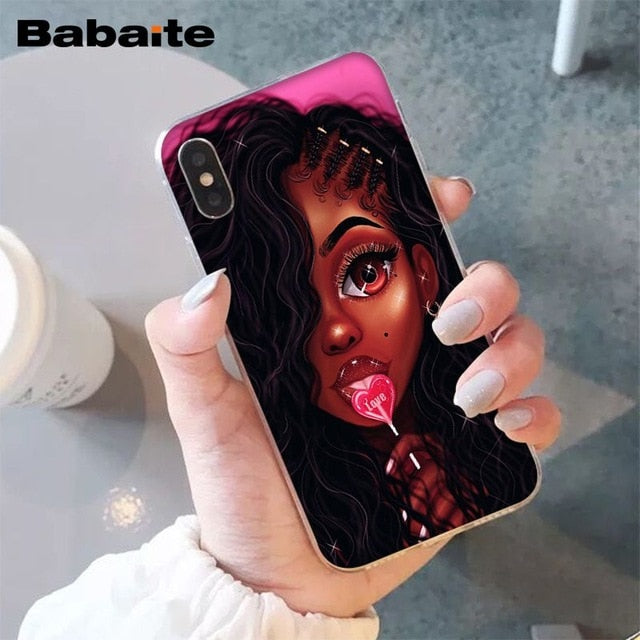 Babaite African Beauty girl TPU Soft Silicone Phone Case Cover for iPhone 8 7 6 6S Plus 5 5S SE XR X XS MAX Coque Shell