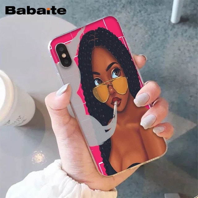Babaite African Beauty girl TPU Soft Silicone Phone Case Cover for iPhone 8 7 6 6S Plus 5 5S SE XR X XS MAX Coque Shell