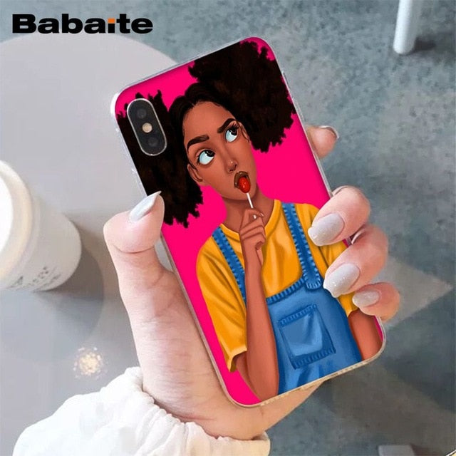 Babaite African Beauty girl TPU Soft Silicone Phone Case Cover for iPhone 8 7 6 6S Plus 5 5S SE XR X XS MAX Coque Shell