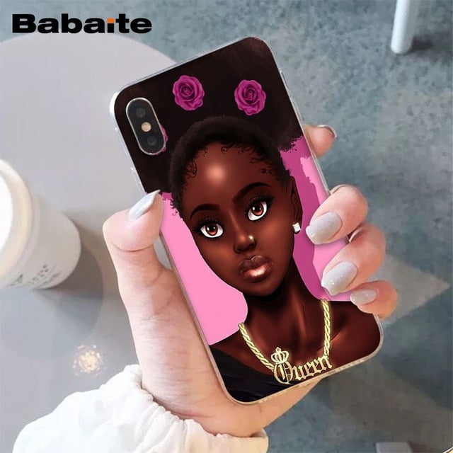 Babaite African Beauty girl TPU Soft Silicone Phone Case Cover for iPhone 8 7 6 6S Plus 5 5S SE XR X XS MAX Coque Shell