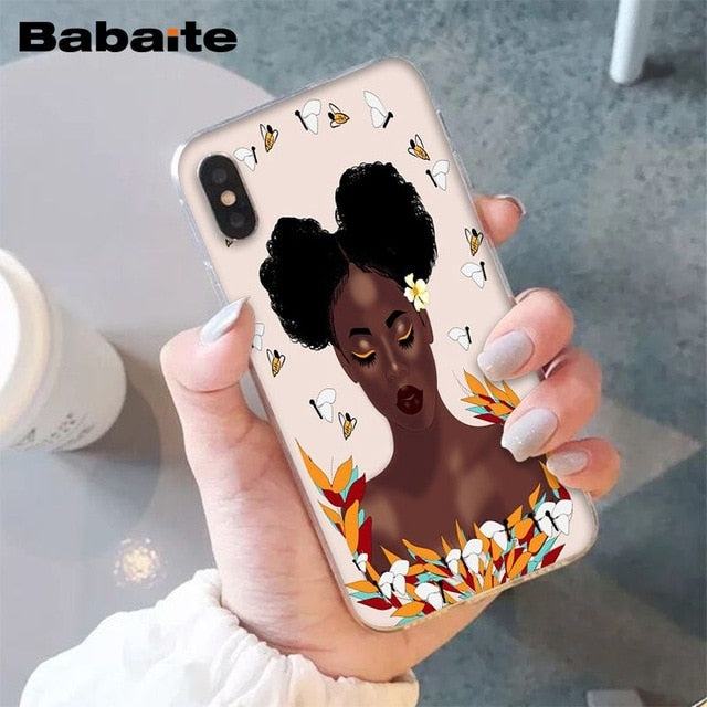 Babaite African Beauty girl TPU Soft Silicone Phone Case Cover for iPhone 8 7 6 6S Plus 5 5S SE XR X XS MAX Coque Shell