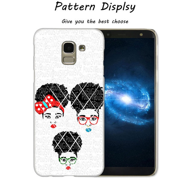 African Beauty Afro Puffs Black Girl Hot Fashion Phone Cover Case for Samsung J2 J3 J5 J4 J6 J7 J8 2018 2016 J7 2017 EU J6 Prime