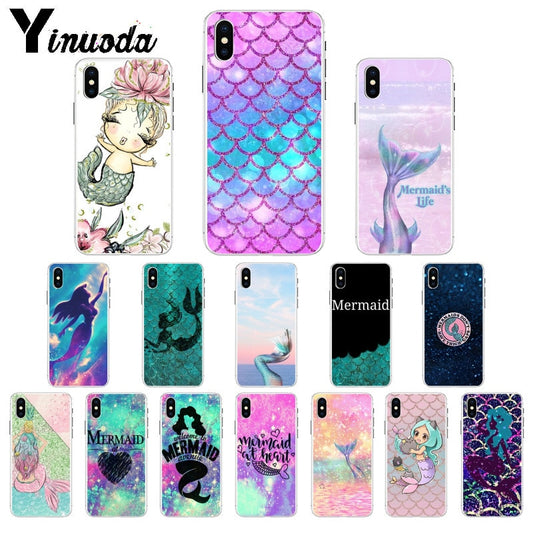 Yinuoda Mermaid Tail Scale TPU Soft Silicone Phone Case Cover for iPhone X XS MAX 6 6S 7 7plus 8 8Plus 5 5S XR