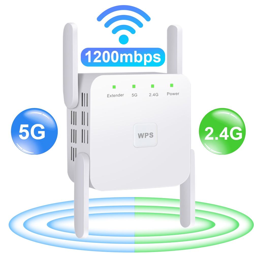 Repetidor WiFi 5G Amplificador Wifi Extensor Wifi Rede Wi fi Booster 1200Mbps 5 Ghz Repetidor Wi-fi sem fio de longo alcance