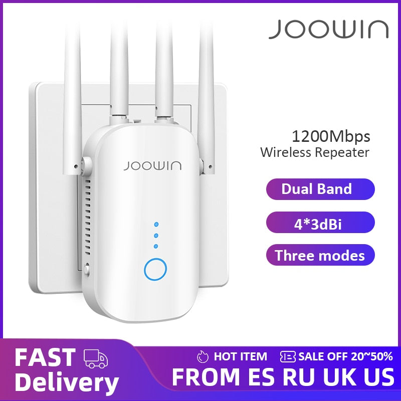 1200Mbps Dual Band 2.4G&5GHz Wireless Extender 802.11ac Wifi Repeater Powerful Wi-Fi Router Long Range Wlan WiFi Amplifier