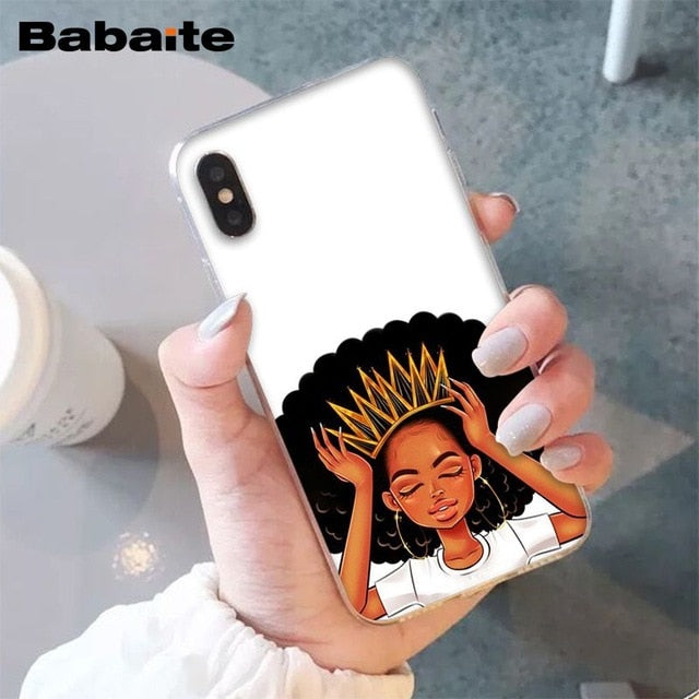 Babaite African Beauty girl TPU Soft Silicone Phone Case Cover for iPhone 8 7 6 6S Plus 5 5S SE XR X XS MAX Coque Shell