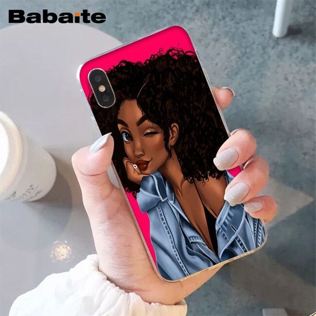 Babaite African Beauty girl TPU Soft Silicone Phone Case Cover for iPhone 8 7 6 6S Plus 5 5S SE XR X XS MAX Coque Shell