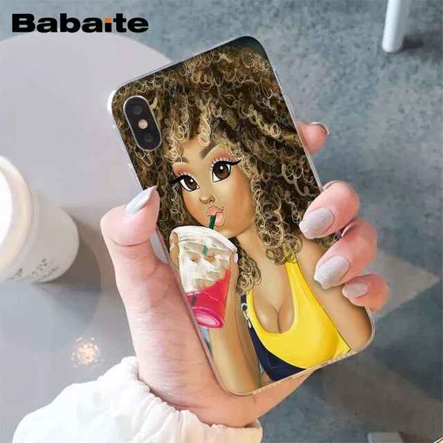 Babaite African Beauty girl TPU Soft Silicone Phone Case Cover for iPhone 8 7 6 6S Plus 5 5S SE XR X XS MAX Coque Shell