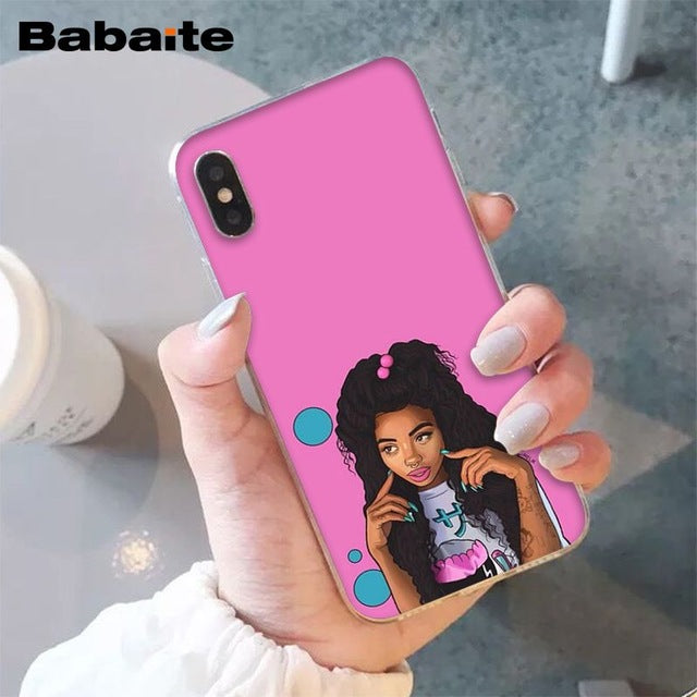 Babaite African Beauty girl TPU Soft Silicone Phone Case Cover for iPhone 8 7 6 6S Plus 5 5S SE XR X XS MAX Coque Shell