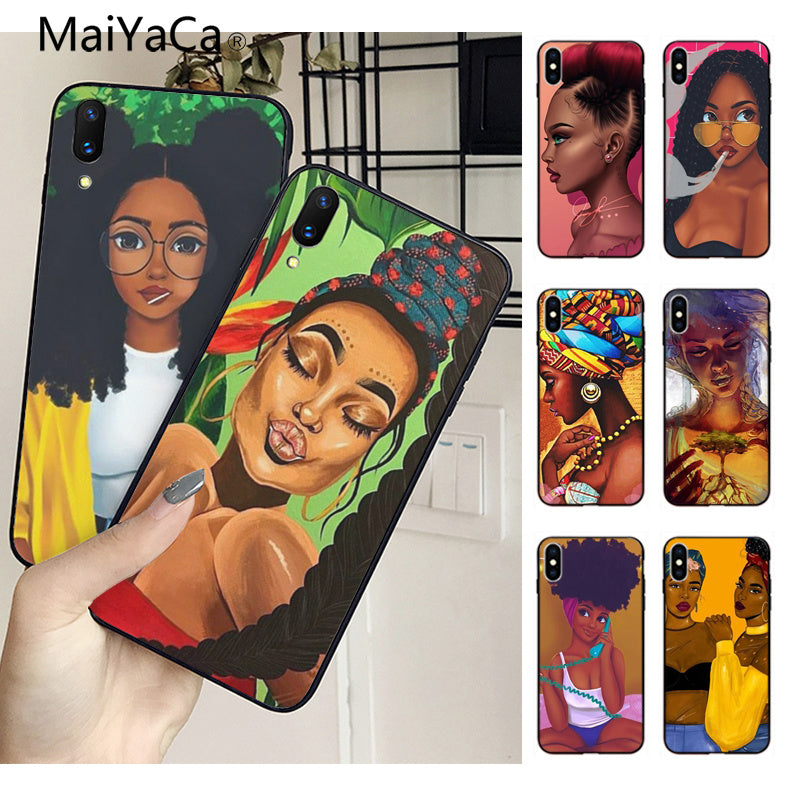 Colorful Art Afircan Girl Phone Cases