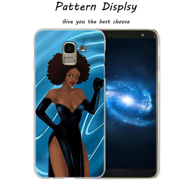 African Beauty Afro Puffs Black Girl Hot Fashion Phone Cover Case for Samsung J2 J3 J5 J4 J6 J7 J8 2018 2016 J7 2017 EU J6 Prime