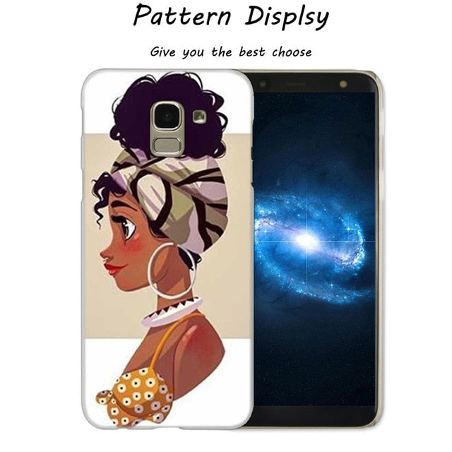 African Beauty Afro Puffs Black Girl Hot Fashion Phone Cover Case for Samsung J2 J3 J5 J4 J6 J7 J8 2018 2016 J7 2017 EU J6 Prime