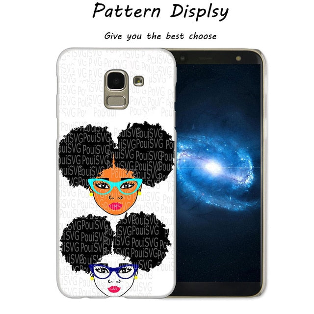 African Beauty Afro Puffs Black Girl Hot Fashion Phone Cover Case for Samsung J2 J3 J5 J4 J6 J7 J8 2018 2016 J7 2017 EU J6 Prime