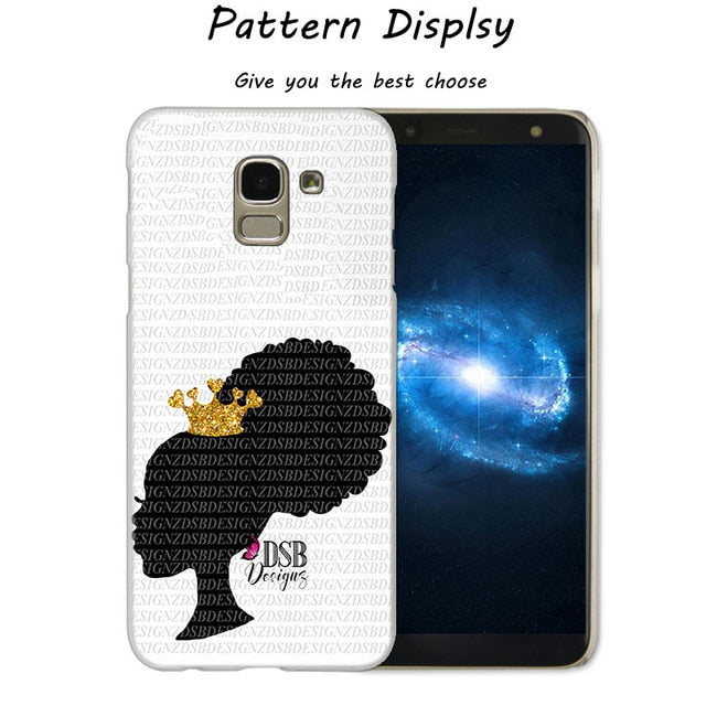 African Beauty Afro Puffs Black Girl Hot Fashion Phone Cover Case for Samsung J2 J3 J5 J4 J6 J7 J8 2018 2016 J7 2017 EU J6 Prime