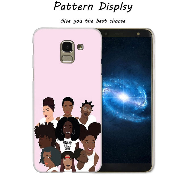 African Beauty Afro Puffs Black Girl Hot Fashion Phone Cover Case for Samsung J2 J3 J5 J4 J6 J7 J8 2018 2016 J7 2017 EU J6 Prime