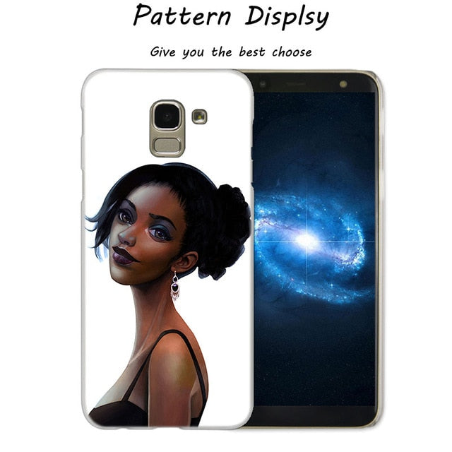 African Beauty Afro Puffs Black Girl Hot Fashion Phone Cover Case for Samsung J2 J3 J5 J4 J6 J7 J8 2018 2016 J7 2017 EU J6 Prime