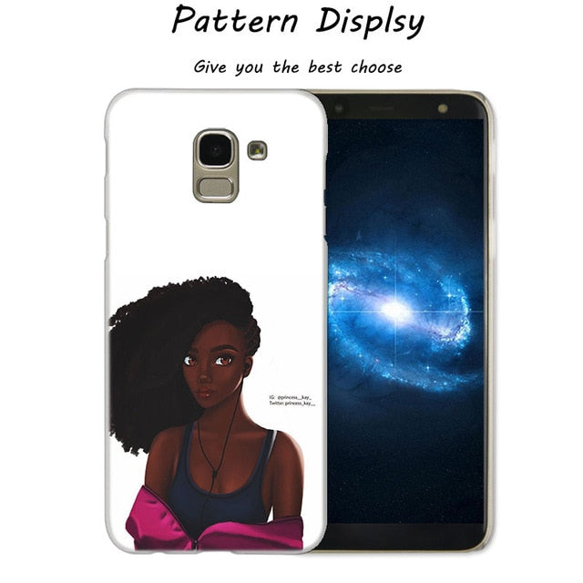 African Beauty Afro Puffs Black Girl Hot Fashion Phone Cover Case for Samsung J2 J3 J5 J4 J6 J7 J8 2018 2016 J7 2017 EU J6 Prime