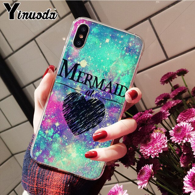 Yinuoda Mermaid Tail Scale TPU Soft Silicone Phone Case Cover for iPhone X XS MAX 6 6S 7 7plus 8 8Plus 5 5S XR