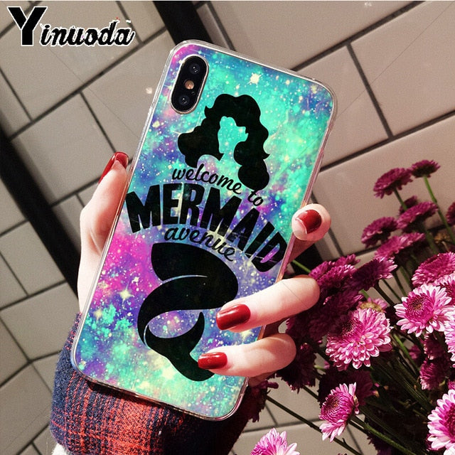 Yinuoda Mermaid Tail Scale TPU Soft Silicone Phone Case Cover for iPhone X XS MAX 6 6S 7 7plus 8 8Plus 5 5S XR