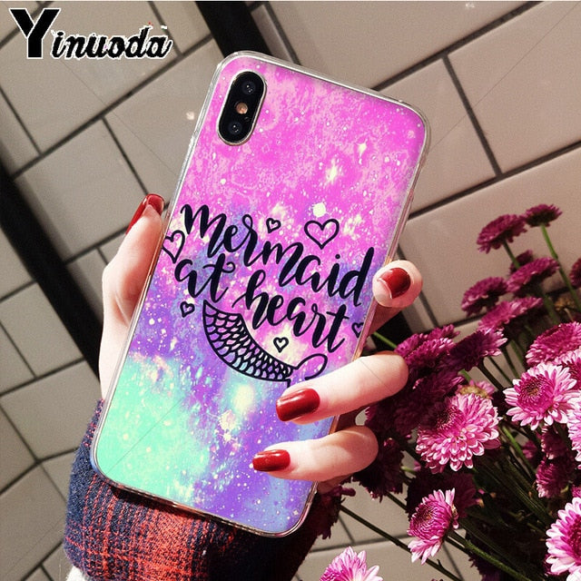 Yinuoda Mermaid Tail Scale TPU Soft Silicone Phone Case Cover for iPhone X XS MAX 6 6S 7 7plus 8 8Plus 5 5S XR