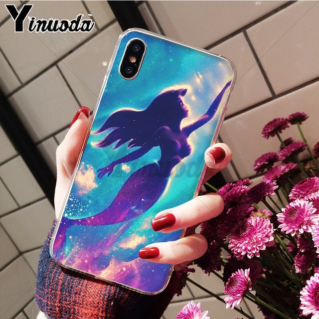 Yinuoda Mermaid Tail Scale TPU Soft Silicone Phone Case Cover for iPhone X XS MAX 6 6S 7 7plus 8 8Plus 5 5S XR