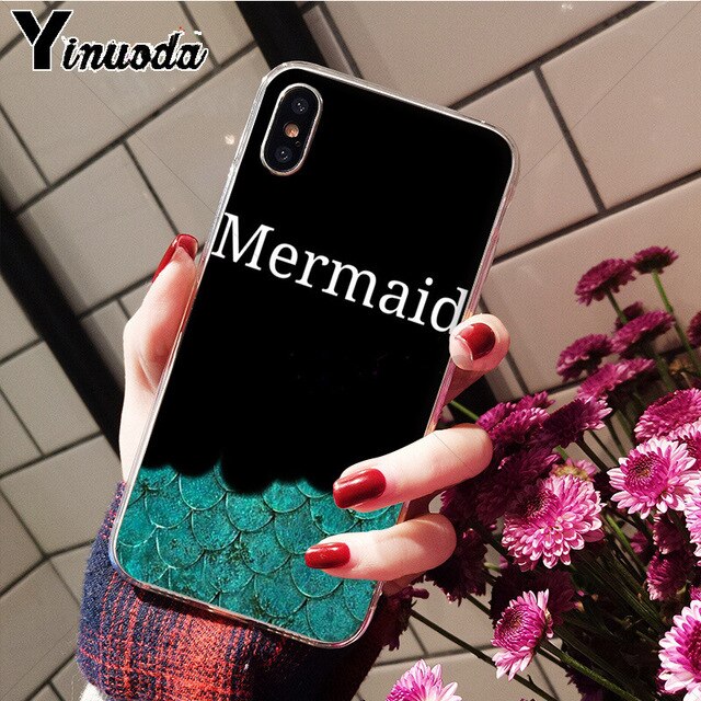 Yinuoda Mermaid Tail Scale TPU Soft Silicone Phone Case Cover for iPhone X XS MAX 6 6S 7 7plus 8 8Plus 5 5S XR