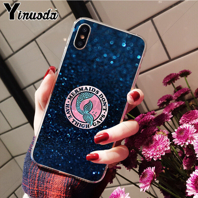 Yinuoda Mermaid Tail Scale TPU Soft Silicone Phone Case Cover for iPhone X XS MAX 6 6S 7 7plus 8 8Plus 5 5S XR